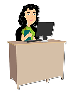 Image of an administrator at a desk