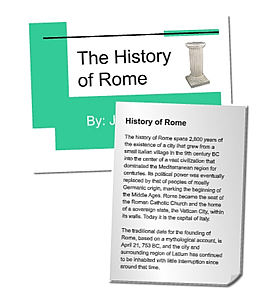 Image of Powerpoint presentation and notes prepared using word processing