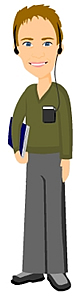 Image of a customer with disabilities who uses assistive devices